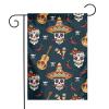 VRKAJZEW Mexican Skull Garden Flags, Winter Christmas Garden Flags, Holiday Outdoor Decor, Small Yard Flags, 12 x 18 Inches view 1