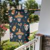 VRKAJZEW Mexican Skull Garden Flags, Winter Christmas Garden Flags, Holiday Outdoor Decor, Small Yard Flags, 12 x 18 Inches view 3