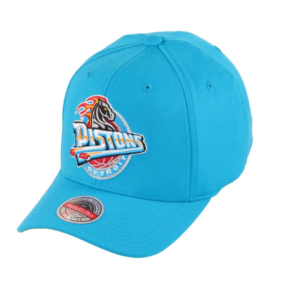 Mitchell & Ness Detroit Pistons Teal NBA Team Ground Stretch Snapback HWC Cap - One Size