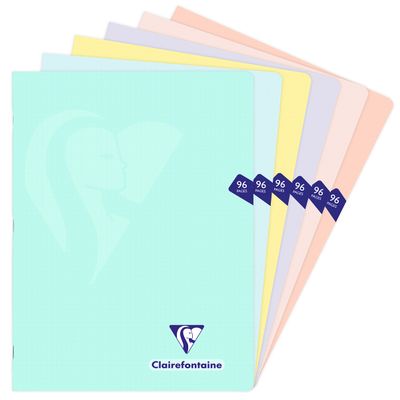 Clairefontaine Mimesys Notebook, A4, 48 Sheets, Squared, Pastel Assorted