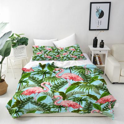ANHOPE Flamingo Duvet Cover Set, 260 x 220 cm, 3-Piece Microfiber