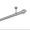 ondeco Made-to-Measure Curtain Rod, 20 mm Internal Track, Patrone Single Track, Ceiling Mount, 4 cm, Stainless Steel Look, 300 cm view 1