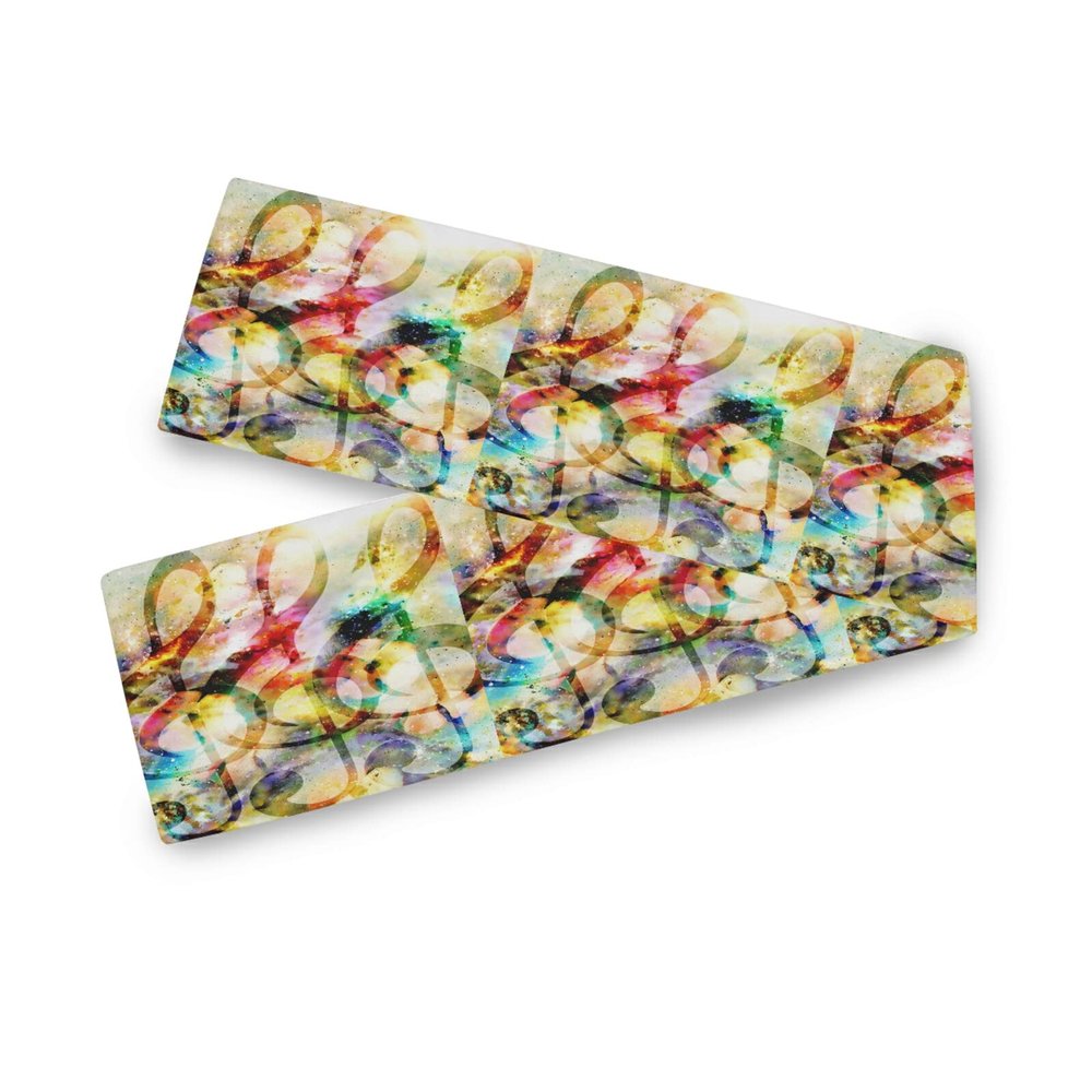 Fantacy Rainbow Galaxy Music Notes Table Runner
