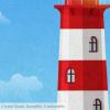 Round Lighthouse Coastal Rug, Non-Slip, 1 m Diameter view 2