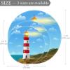 Round Lighthouse Coastal Rug, Non-Slip, 1 m Diameter view 4