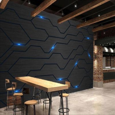 3D Black Metal Circuit Board Industrial Photo Wallpaper, 450 x 300 cm