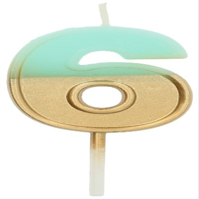 Folat - Retro Candle Number 6 Light Blue