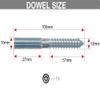 TERF M10 x 100 mm Wood-to-Metal Screw-In Dowels, 8 Pieces view 3
