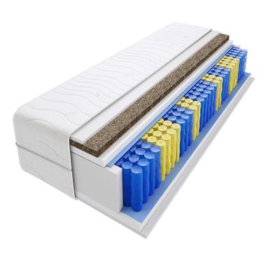 Godre Nepal Grass 9-Zone Pocket Spring Mattress, 210 x 220 cm, H3 & H4 Medium-Firm/Firm, Foam & Sea Grass, Quilted Cover, 18 cm, Hypoallergenic