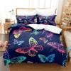 ENEN 2/3-Piece 3D Butterfly Microfiber Duvet Cover Set with Zipper, Colorful Gradient view 1