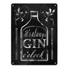 It's Always Gin O'Clock XL Metal Sign, 21 x 28 cm, Black view 1
