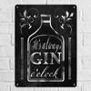 It's Always Gin O'Clock XL Metal Sign, 21 x 28 cm, Black view 2
