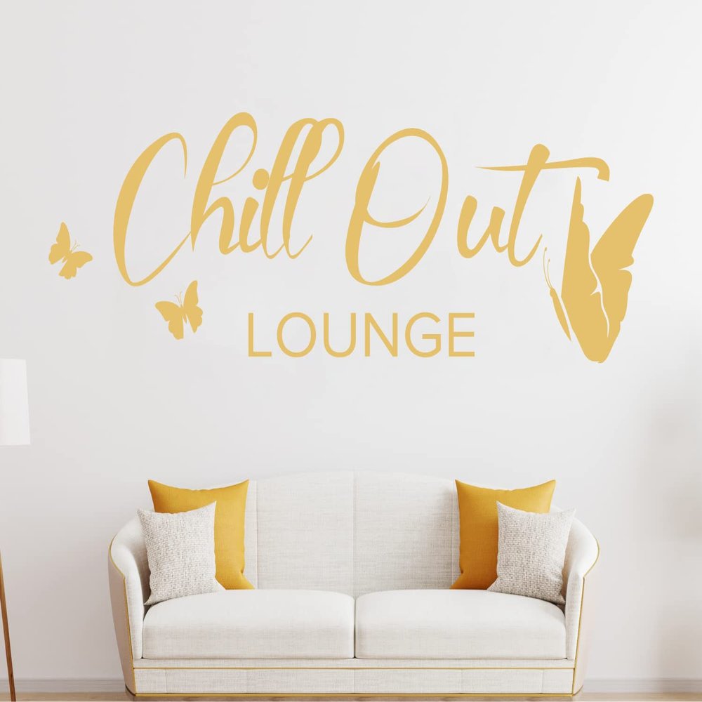timalo Chill Out Lounge Wall Decal for Living Rooms, 30+ Satin-Matte Colors | 75044-LimeTree-M-190x58