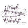 Living Room Wall Decal “Music Is the Language of Passion” with Treble Clef, 30+ Satin-Matte Colors | Aubergine, M, 130 x 58 view 2