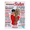 Personalized Cuddle Blanket for Son from Mom, Soft Flannel Throw, 150 x 220 cm view 1