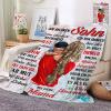 Personalized Cuddle Blanket for Son from Mom, Soft Flannel Throw, 150 x 220 cm view 2