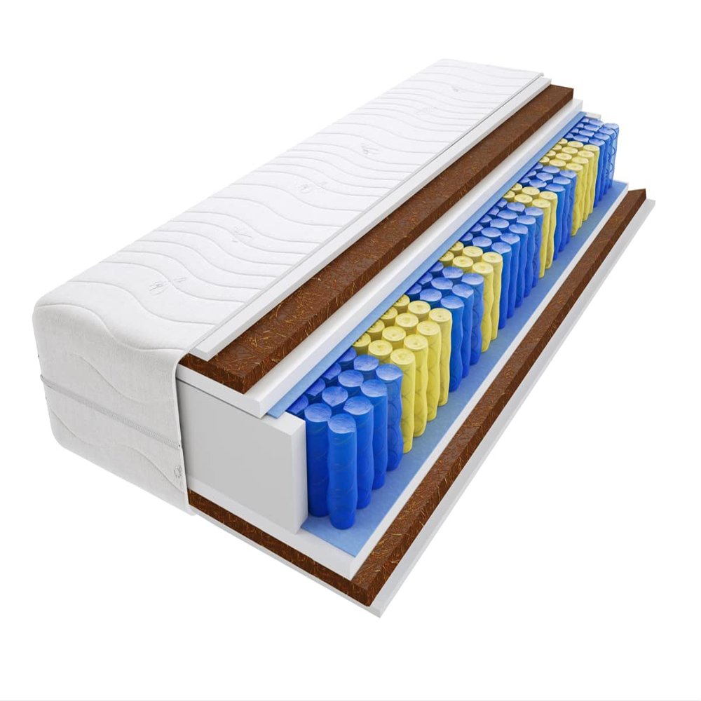 Godre 125 x 185 cm Double Mattress, H4 Firm Pocket Spring, 18 cm, Coconut Fiber, HR Foam, Reversible