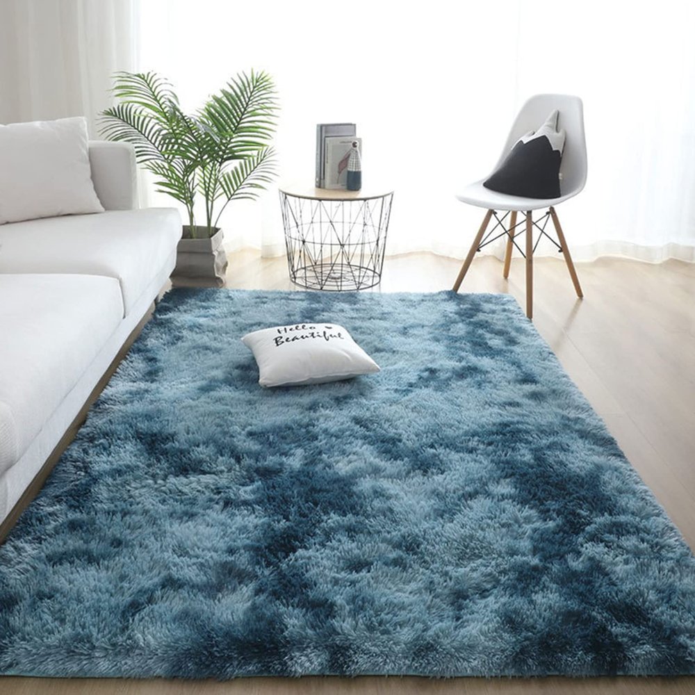 GUOYUYU Faux Fur Rug 60 x 80 cm, Extra Soft, Weather-Resistant, Indoor & Outdoor, Dark Blue