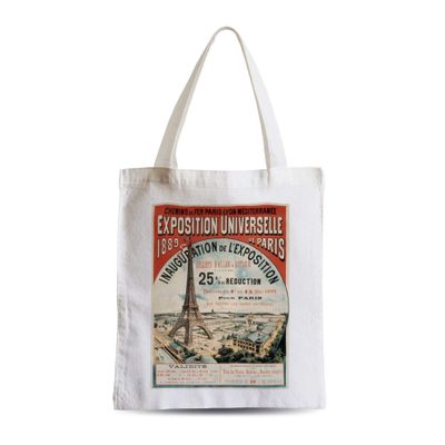 Fabulous Large Tote Bag – 1889 Paris World's Fair Poster, Eiffel Tower, Vintage