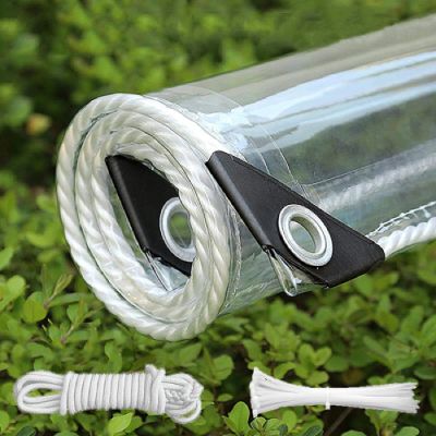 Custom-Made Transparent Waterproof PVC Tarp with Eyelets, 3.9 x 8.5 m