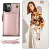 Oynyiqi Solid-Color Zipper Wallet Phone Case for iPhone 6/7/8/SE 2020/6 Plus/7 Plus/8 Plus/X/XR/XS Max/11/12/13 Pro Max, Card Holder and Wallet, Rose Gold, for iPhone 7 Plus view 2