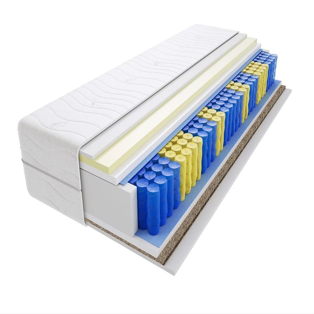 Godre 120 x 185 cm Reversible Mattress, H3/H4 Pocket Spring, 14 cm, Visco Memory Foam, Sea Grass, HR Foam, Romeo Grass Mini