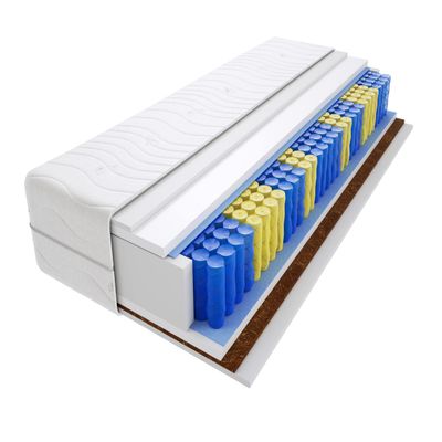 Godre 130 x 215 cm Double Mattress, H3/H5 Pocket-Spring, 18 cm High, Coconut Fiber, Hypoallergenic, Reversible