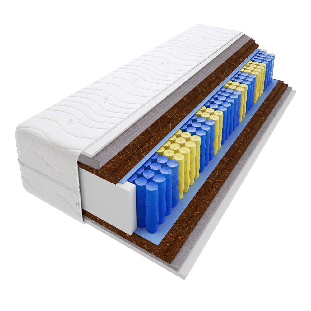 Godre Vela Max Mattress 70 x 195 cm, H5 Very Firm, 24 cm High Pocket-Spring Mattress with Coconut Fiber and Horsehair