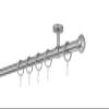 ondeco Made-to-Measure Curtain Rod, 20 mm, Ball Finials, Single Track, Ceiling-Mount, 360 cm, Stainless Steel Look view 1