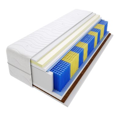 Godre 165 x 180 cm Double Mattress, H3/H5 Pocket-Spring, 20 cm, Coconut Fiber, Visco Memory Foam, Hypoallergenic, HR Foam, Quilted Havana Cover