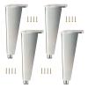 30 cm Silver Furniture Legs, 4-Pack, Adjustable Aluminum Alloy view 1