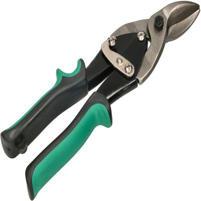 KOTARBAU Right-Cut Tin Snips for Sheet Metal and Profiles, Green, 250 mm, CR-V Steel