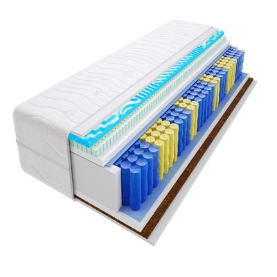 Godre 95 x 140 cm Double Mattress, H3/H4 Pocket-Spring Mattress, 27 cm High, Latex, Coconut Fiber, Profiled Visco Memory Foam, Hypoallergenic HR Foam, Lima Max Visco Molet