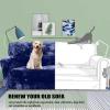 Velvet Sofa Cover for 1/2/3/4-Seater Sofas, Plush Stretch Furniture Cover, Machine Washable, Blue, 1-Seater view 2