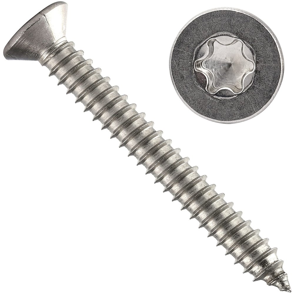 OPIOL QUALITY 3.9 x 25 mm A2 Stainless Steel Countersunk TX Sheet Metal Screws, 25-Pack