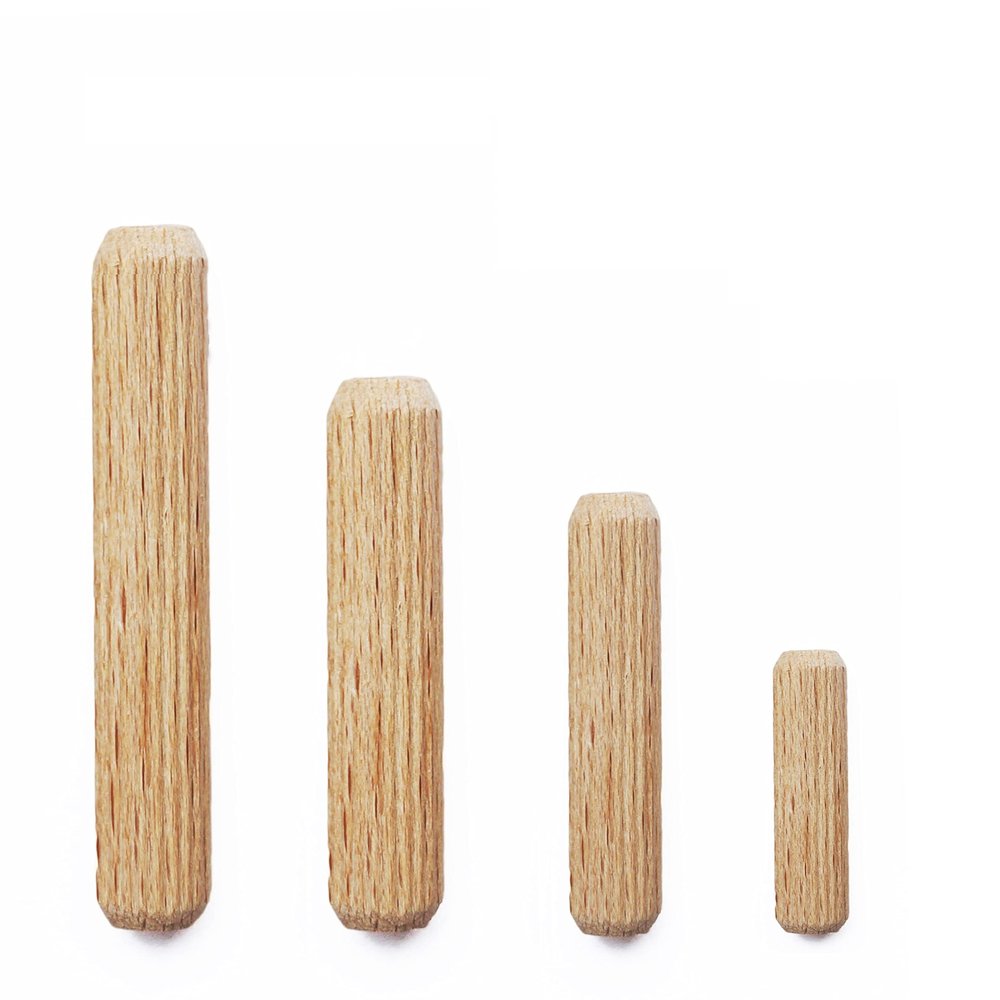 Fluted Beech Wood Dowels, 10 x 100 mm, 100-Pack