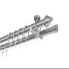 ondeco Custom-Size Curtain Rod, 20 mm, Cone Finial, 2-Run, 5.5 cm Ceiling Bracket, Rings, Stainless Steel Look, 180 cm view 1