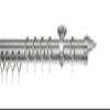 ondeco Custom-Size Curtain Rod, 20 mm, Cone Finial, 2-Run, 5.5 cm Ceiling Bracket, Rings, Stainless Steel Look, 180 cm view 2