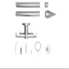 ondeco Custom-Size Curtain Rod, 20 mm, Cone Finial, 2-Run, 5.5 cm Ceiling Bracket, Rings, Stainless Steel Look, 180 cm view 3