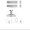 ondeco Made-to-Measure Cap 2-Track Curtain Rod, 20 mm, Ceiling Mount, 5.5 cm, Stainless Steel Look, 260 cm view 3