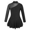 LiiYii Girls' Figure Skating and Ballet Leotard Dress, Black, 116 view 1