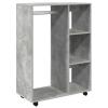 Susany Wardrobe with Open Compartment, 3 Side Shelves and Casters, Concrete Gray, 80 x 40 x 110 cm view 1