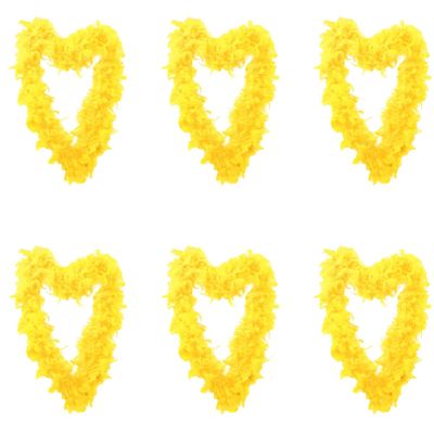 Yellow Feather Boas, 180 cm, 80 g, 6-Pack