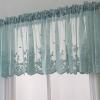 A.Monamour Blue Embroidered Lace Voile Café Curtain, 24 x 54 in view 1