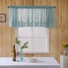 A.Monamour Blue Embroidered Lace Voile Café Curtain, 24 x 54 in view 2