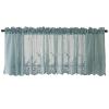 A.Monamour Blue Embroidered Lace Voile Café Curtain, 24 x 54 in view 3