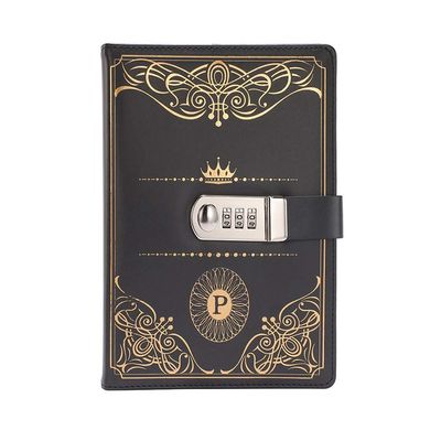 XXZY Retro Password-Lock Journal Notebook, Black