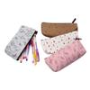 Meet-shop Pencil Case Set, Floral Patterns, Canvas, Zipper, 4-Piece (Pastoral) view 2