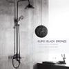 Antique Black Brass Shower Faucet Set with Porcelain Deco view 1