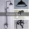 Antique Black Brass Shower Faucet Set with Porcelain Deco view 2